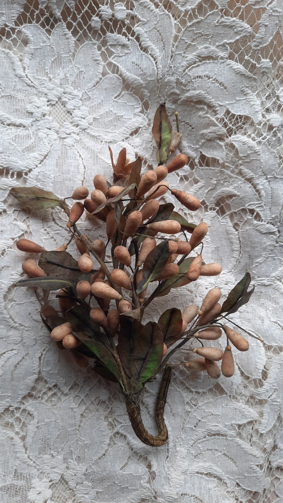oude bruidscorsage wassencorsage (nuzzelspul), Ophalen of Verzenden
