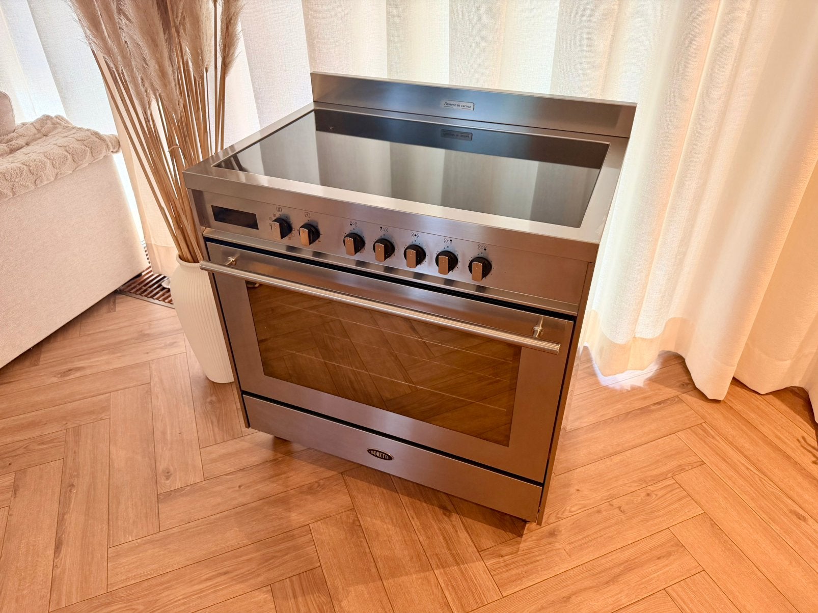 Boretti 90cm Inductie Fornuis – 5 Zones – met Garantie, Witgoed en Apparatuur, Ophalen, Zo goed als nieuw, Inbouw, Inductie