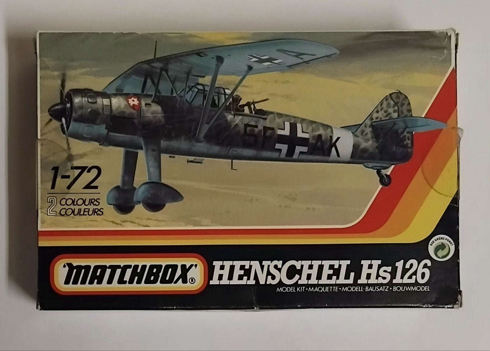 Henschel Hs 126. Matchbox 40026. Schaal 1:72., Overige merken, 1:72 tot 1:144, Ophalen of Verzenden, Zo goed als nieuw