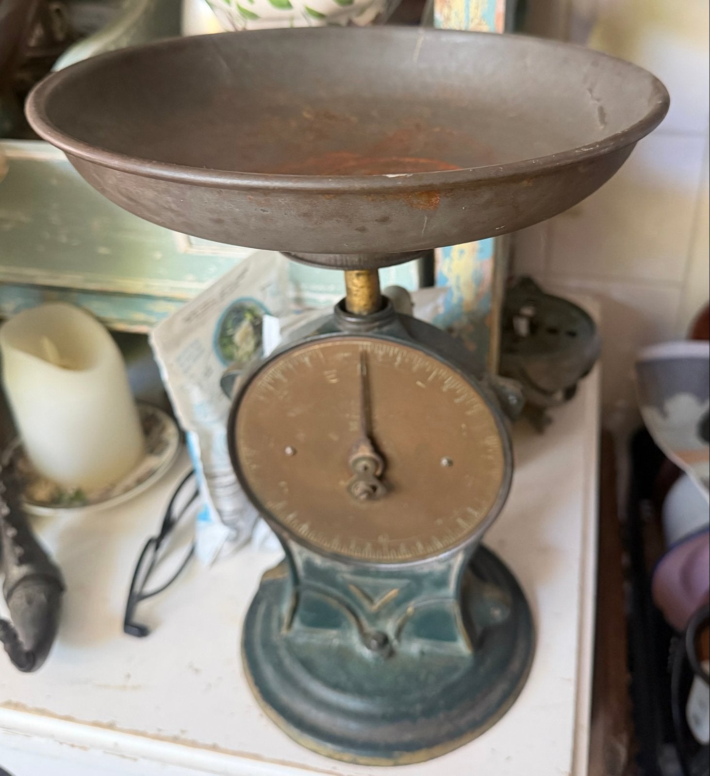 Antieke keukenweegschaal - Decoratief en functioneel, Ophalen, Gebruikt, Overige typen, Minder dan 50 kg
