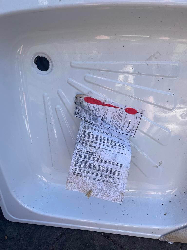 1 geëmailleerde plaatstalen douchebak 90x90, Doe-het-zelf en Verbouw, Sanitair, Ophalen, Zo goed als nieuw, Douche