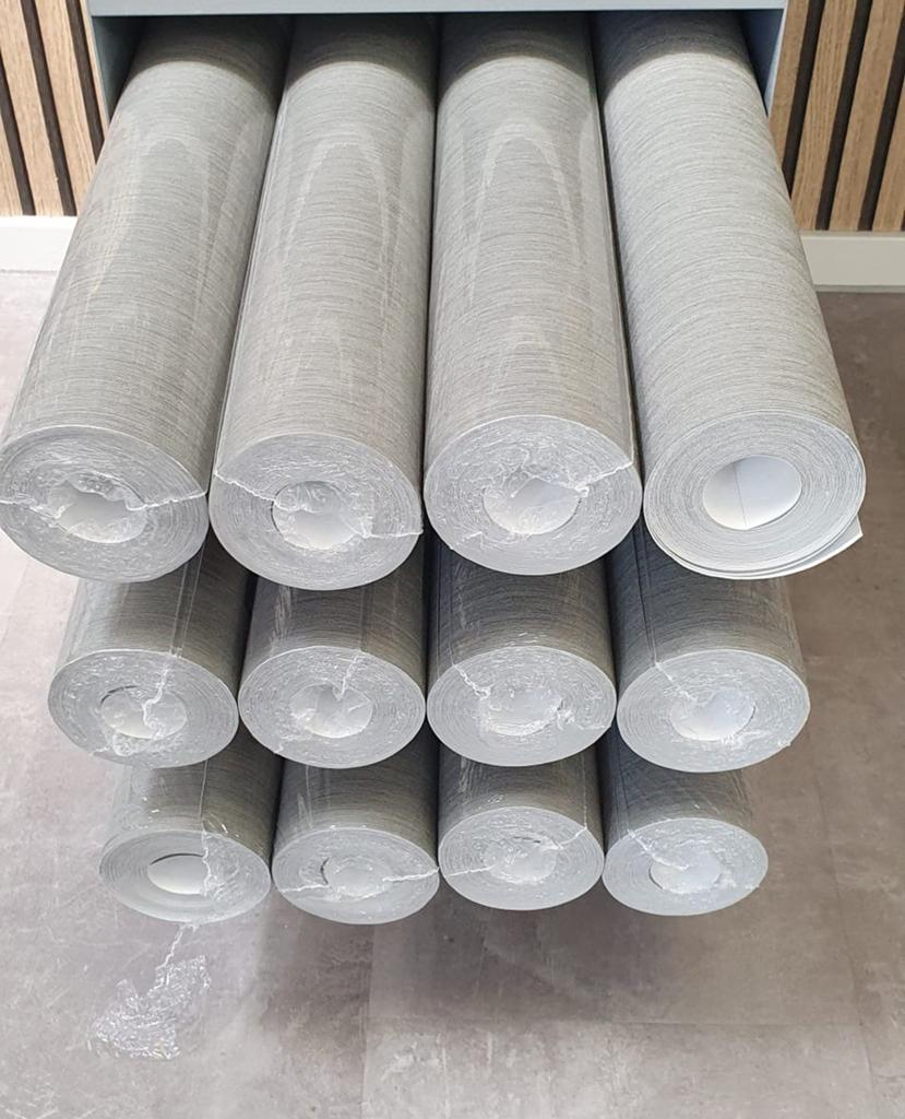 Behang Marburg uni met lichte structuur 70 cm breed grijs, Ophalen of Verzenden, Grijs
