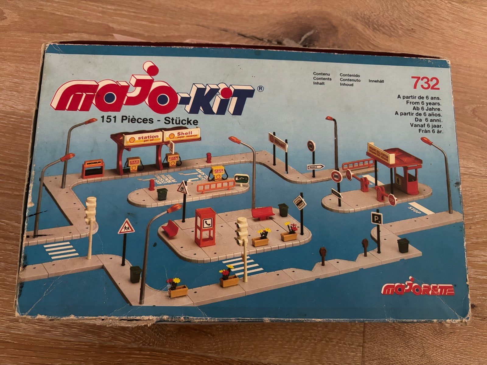 Majorette Majo-Kit 732 Tankstation Wegenset Vintage, Kinderen en Baby's, Ophalen, Gebruikt, Jongen of Meisje