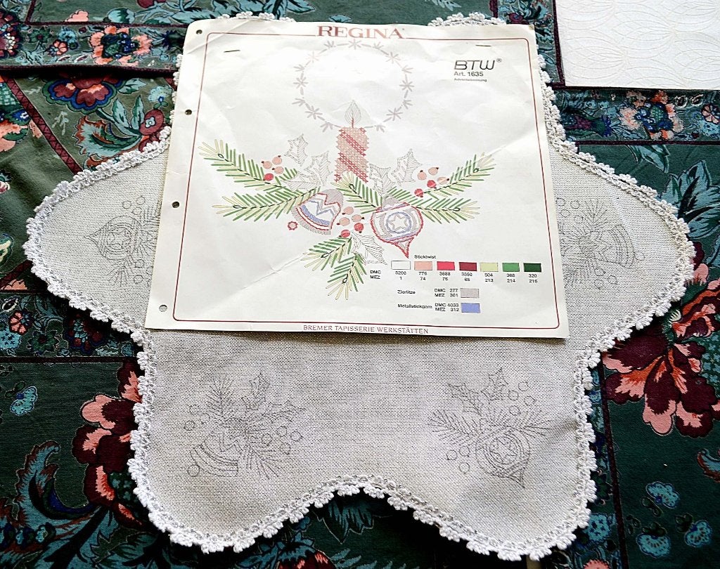 Vintage BTW Regina Luxe Kerstkleedje Borduren Adventsstimmun, Ophalen of Verzenden, Nieuw, Handborduren, Overige typen