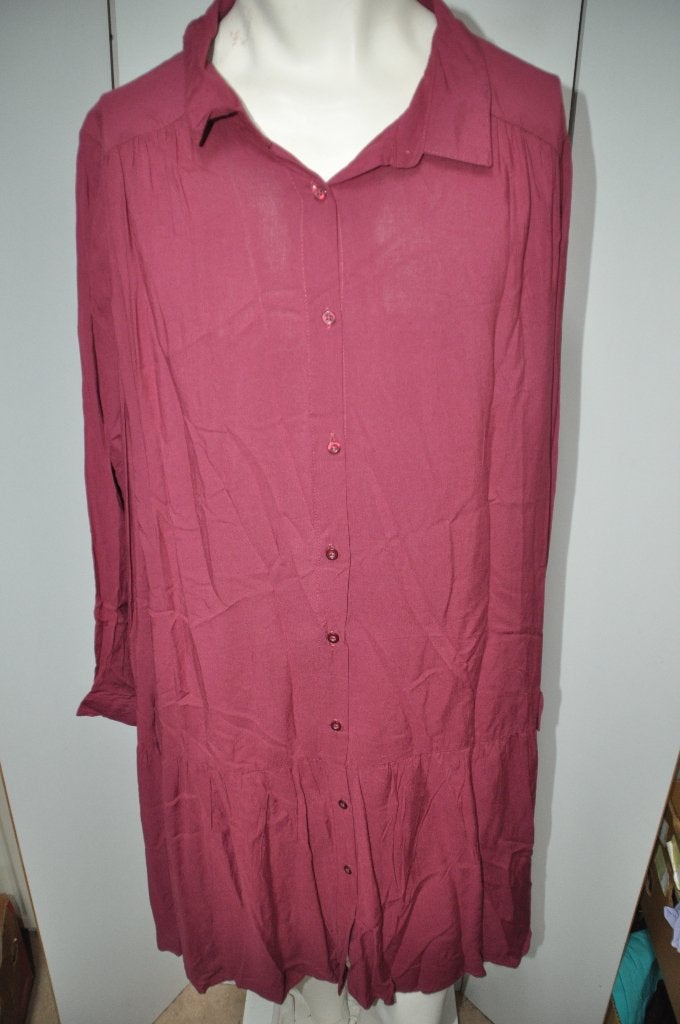 JKL102 Mooi tuniek jurk maat 52 aubergine, Ophalen of Verzenden, Zo goed als nieuw, Paars, Jurk