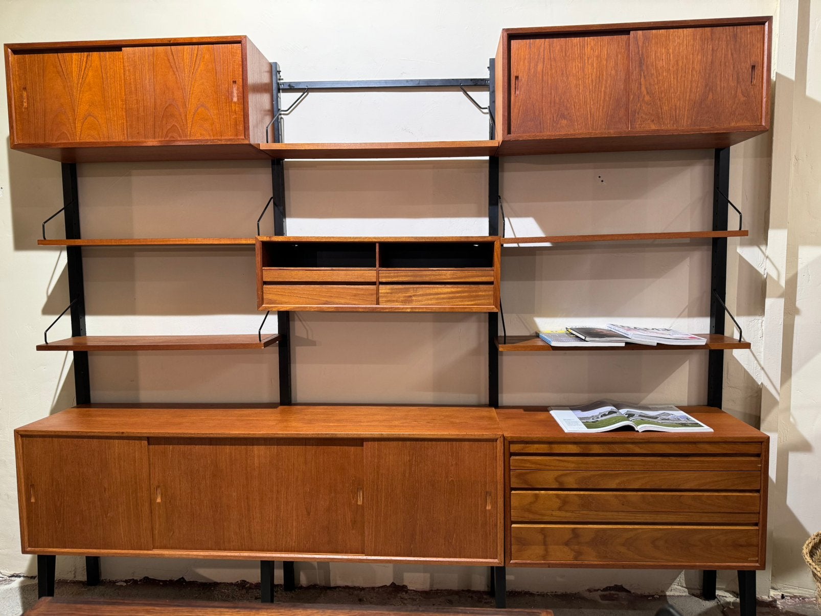 Poul Cadovius by Royal System vintage modulair wandsysteem, Gebruikt, 200 cm of meer, Teakhout, Ophalen of Verzenden