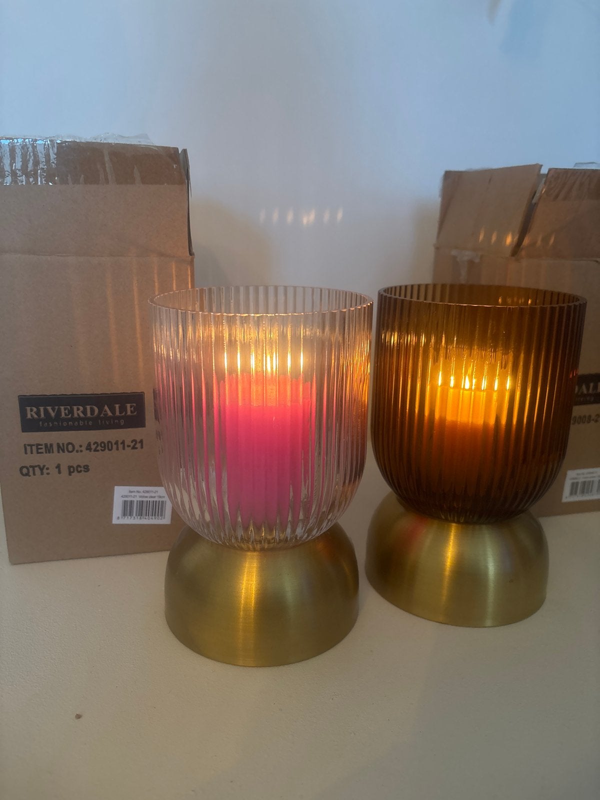 Riverdale Windlichten - Diverse Kleuren, Nieuw, Ophalen of Verzenden, Glas, Grijs