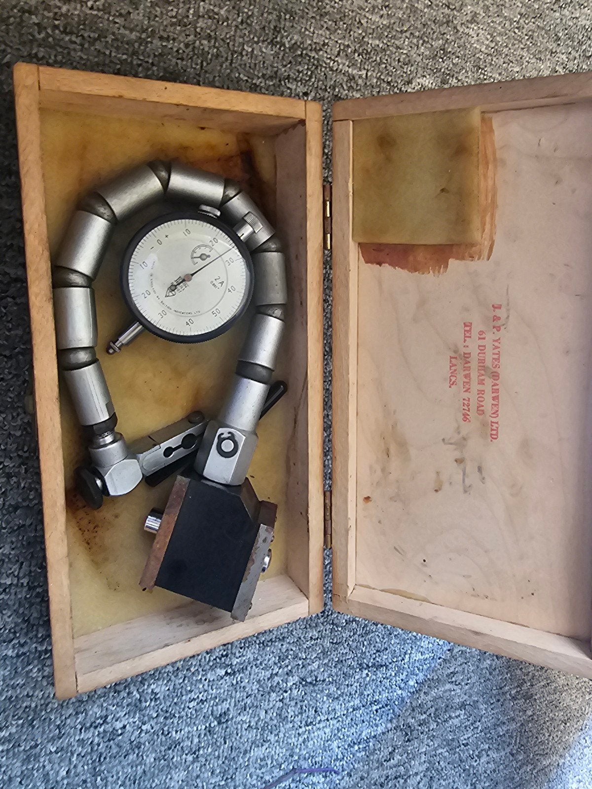 Vintage Meetklok met Flexibele Arm en Magnetische Voet, Ophalen