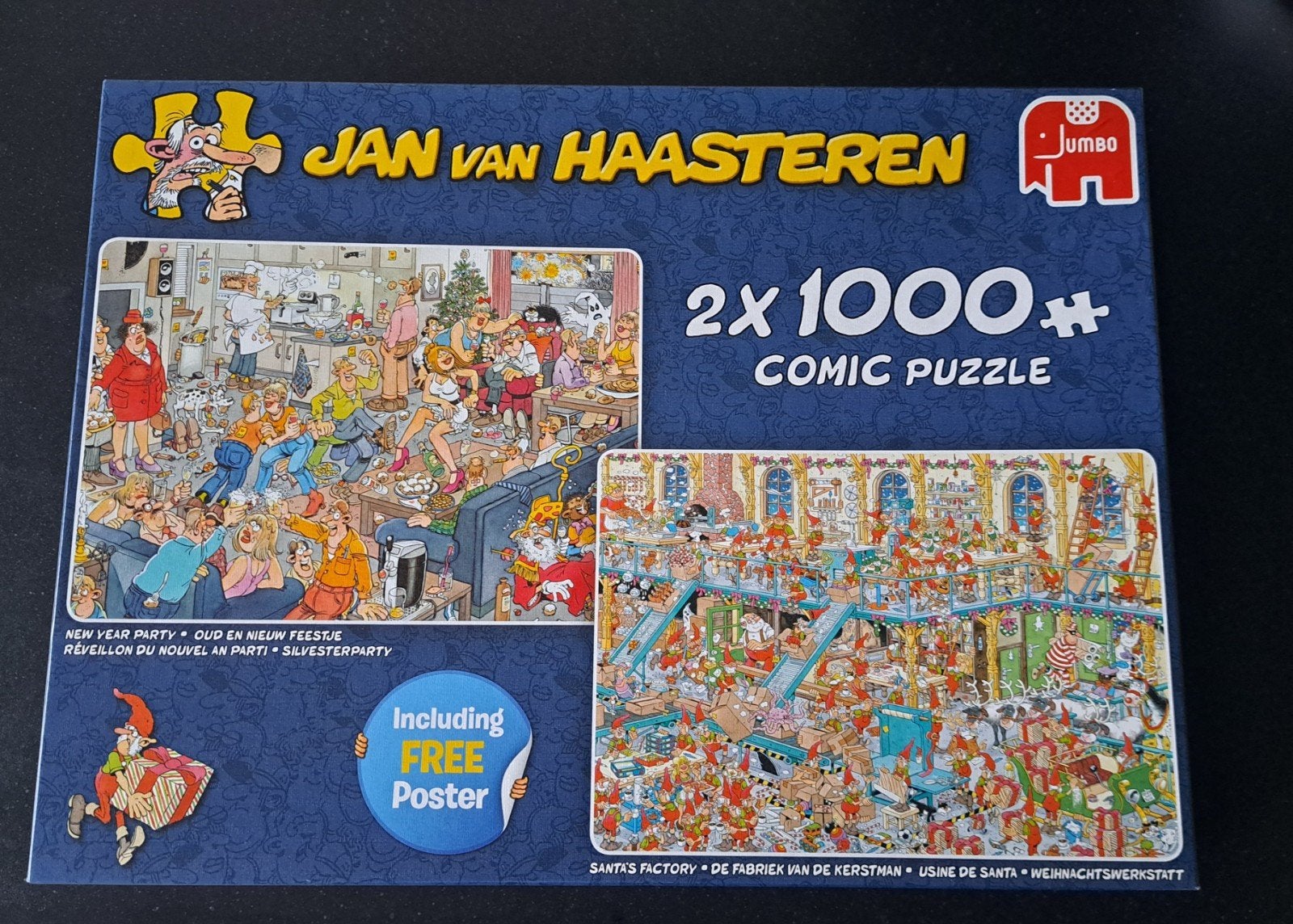 Puzzels Jan van Haasteren, 2x 1000 stukjes, Ophalen, 500 t/m 1500 stukjes, Zo goed als nieuw