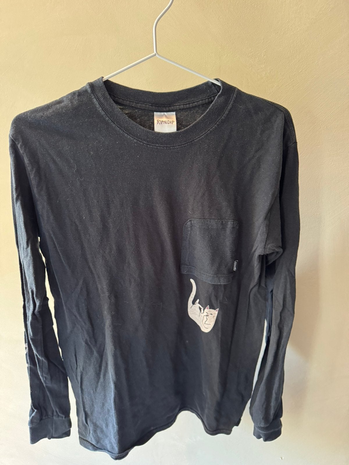 Ripndip shirt, Ophalen, Zwart, Lange mouw, Maat 36 (S)