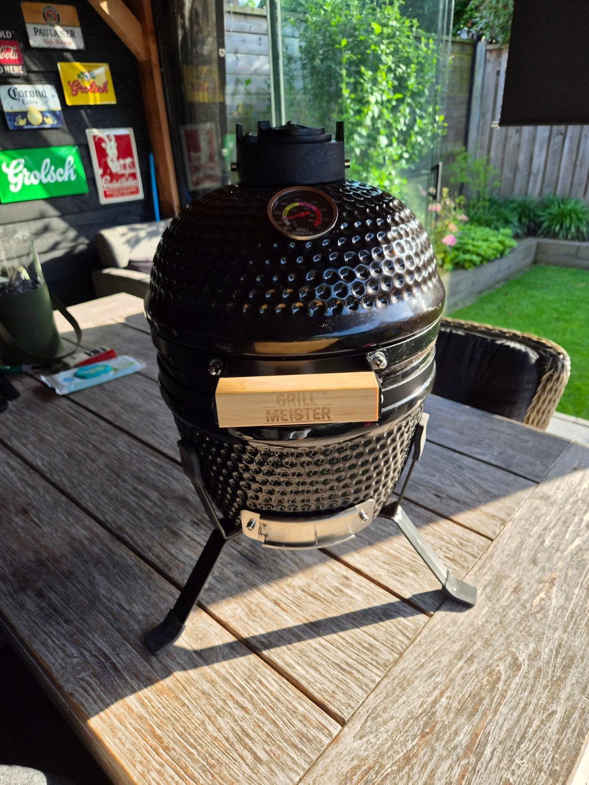 Grillmeister Kamado 11 inch met Platesetter, Ophalen, Zo goed als nieuw
