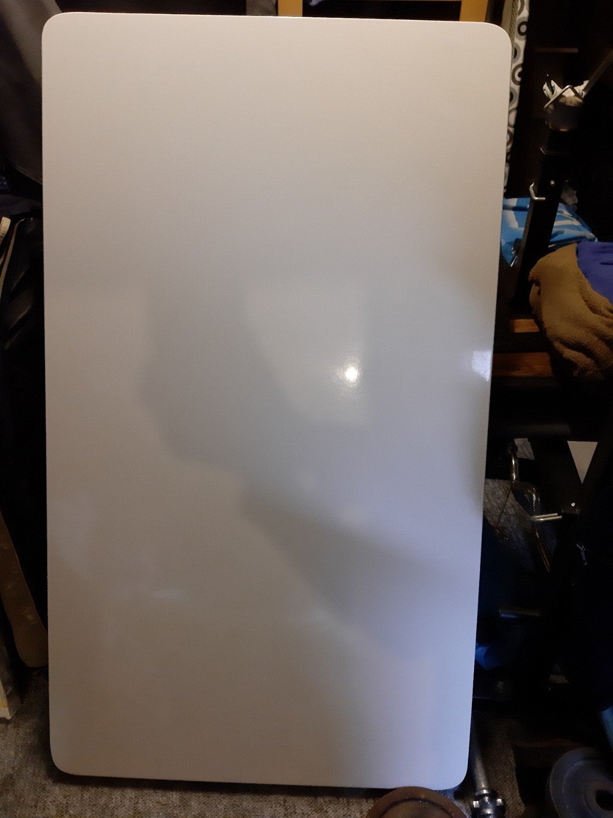 Wit glans lak tafel., Minder dan 45 cm, Gebruikt, Ophalen of Verzenden, 75 cm of meer