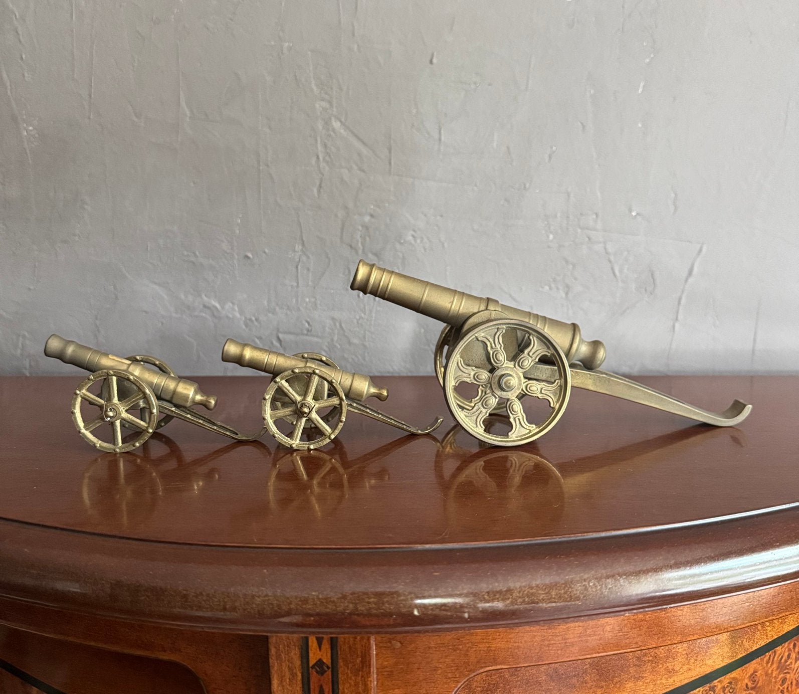 Set van 3 messing miniatuur kanonnen, Ophalen of Verzenden, Koper