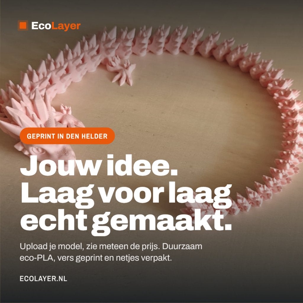 Flexibele draak 3D print | 40 cm | beweegbaar | cadeau, Ophalen of Verzenden, Nieuw