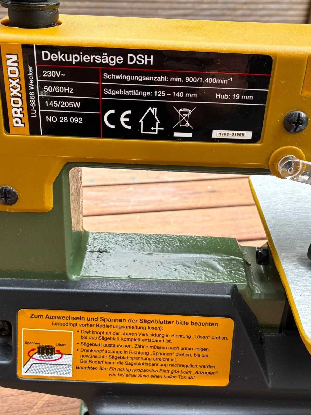 Proxxon DSH 28092 figuurzaagmachine- werkt goed- compleet, Ophalen, Gebruikt, 70 mm of meer, Lintzaag