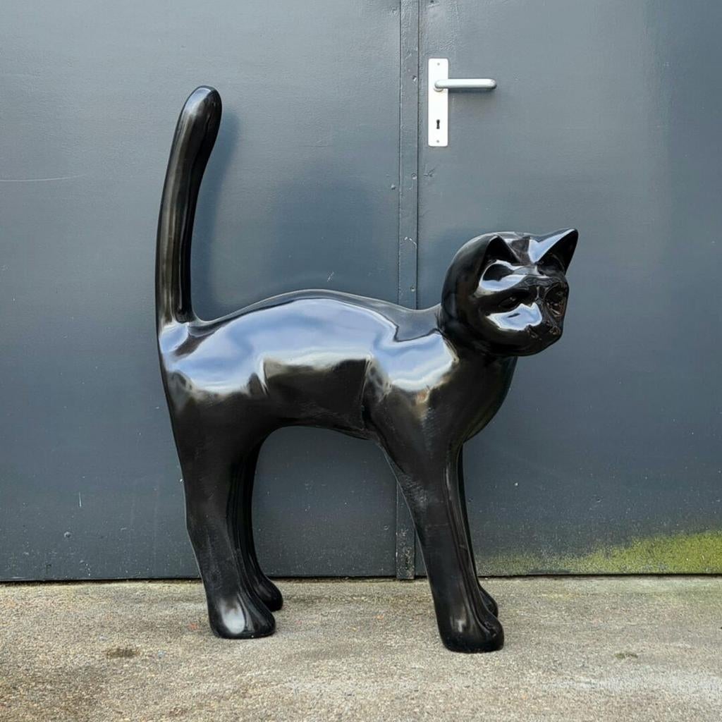 Kattenbeeld zwart, grote zwarte kat, huisdieren beelden, Verzamelen, Ophalen, Nieuw, Hond of Kat, Beeldje of Figuurtje