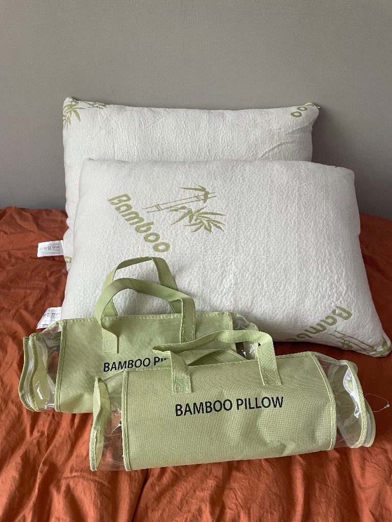 2 Noviplast Bamboo hoofdkussens, Ophalen, Overige merken, Wit, Ademend