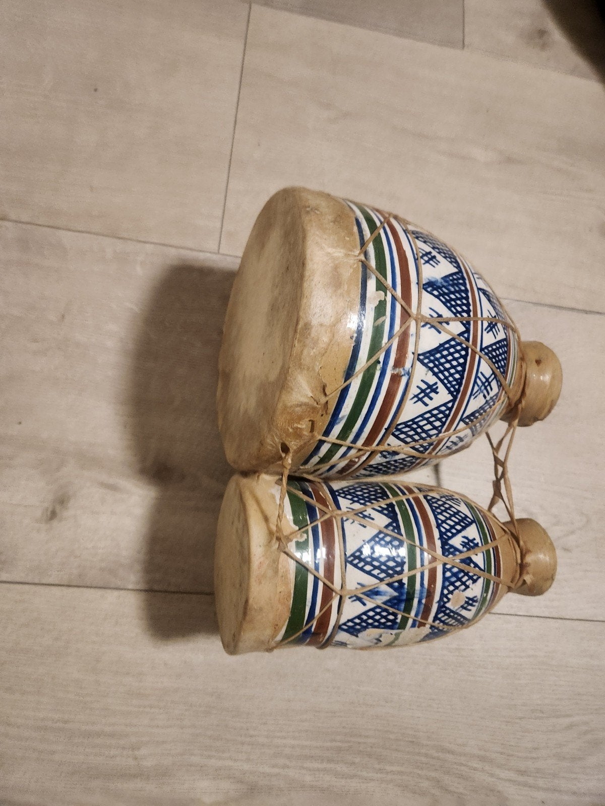 Mooie handgemaakte bongo set, Ophalen of Verzenden, Zo goed als nieuw, Trommel