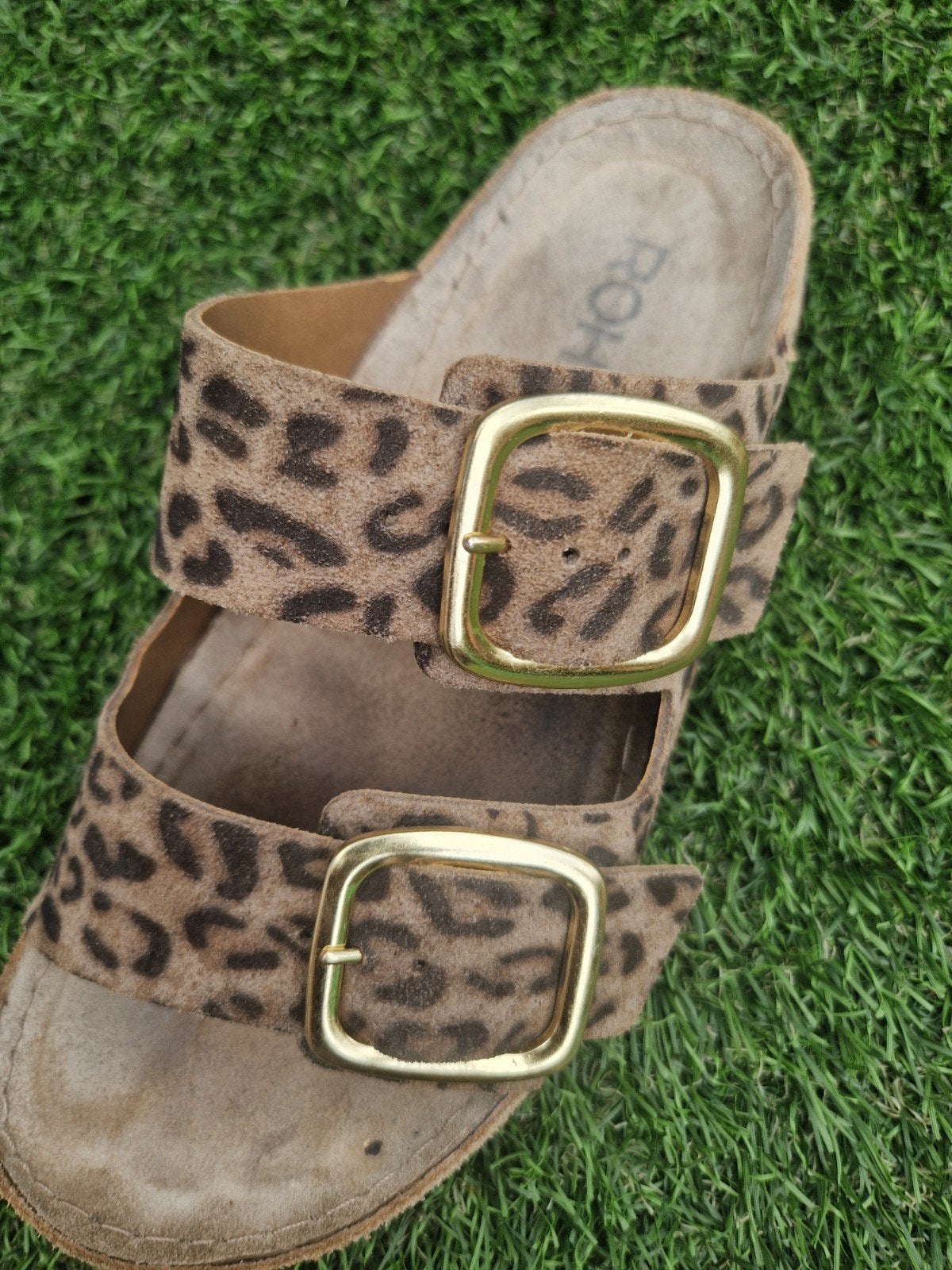 Rohde Slippers met luipaardprint - Maat 38, Slippers, Bruin, Rohde, Ophalen of Verzenden