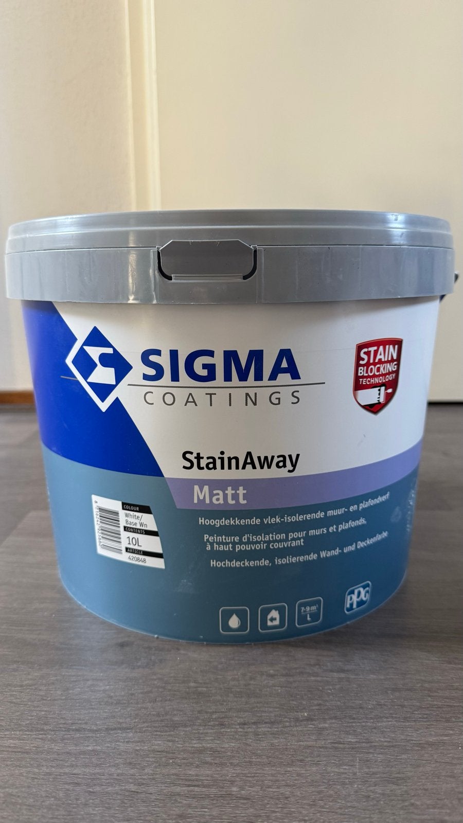 Sigma StainAway Matt 10L RAL 9010 - Ongebruikt, Ophalen, Nieuw, Overige typen