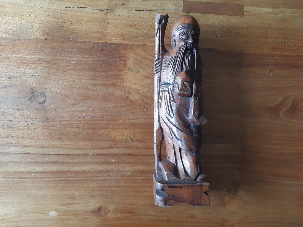 Chinees houten beeld, Houtsnijwerk, Verzenden, 20 - 50 cm, Azië