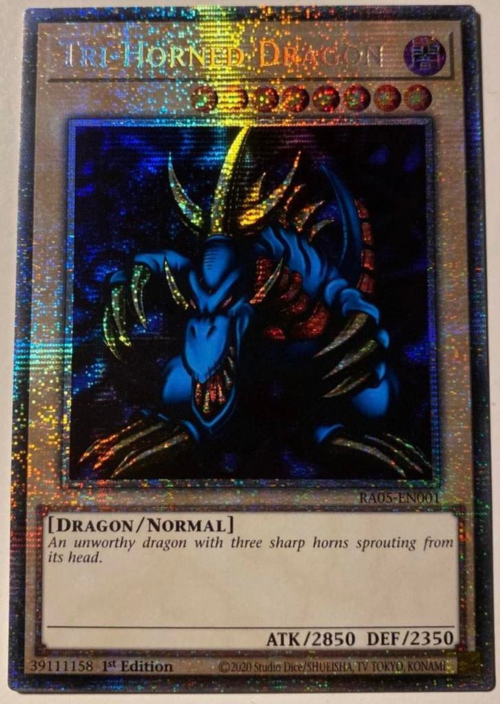 Yu-Gi-Oh! Tri-Horned Dragon RA05 1st Ed Starlight Rare !, Ophalen of Verzenden, Zo goed als nieuw, Losse kaart, Foil