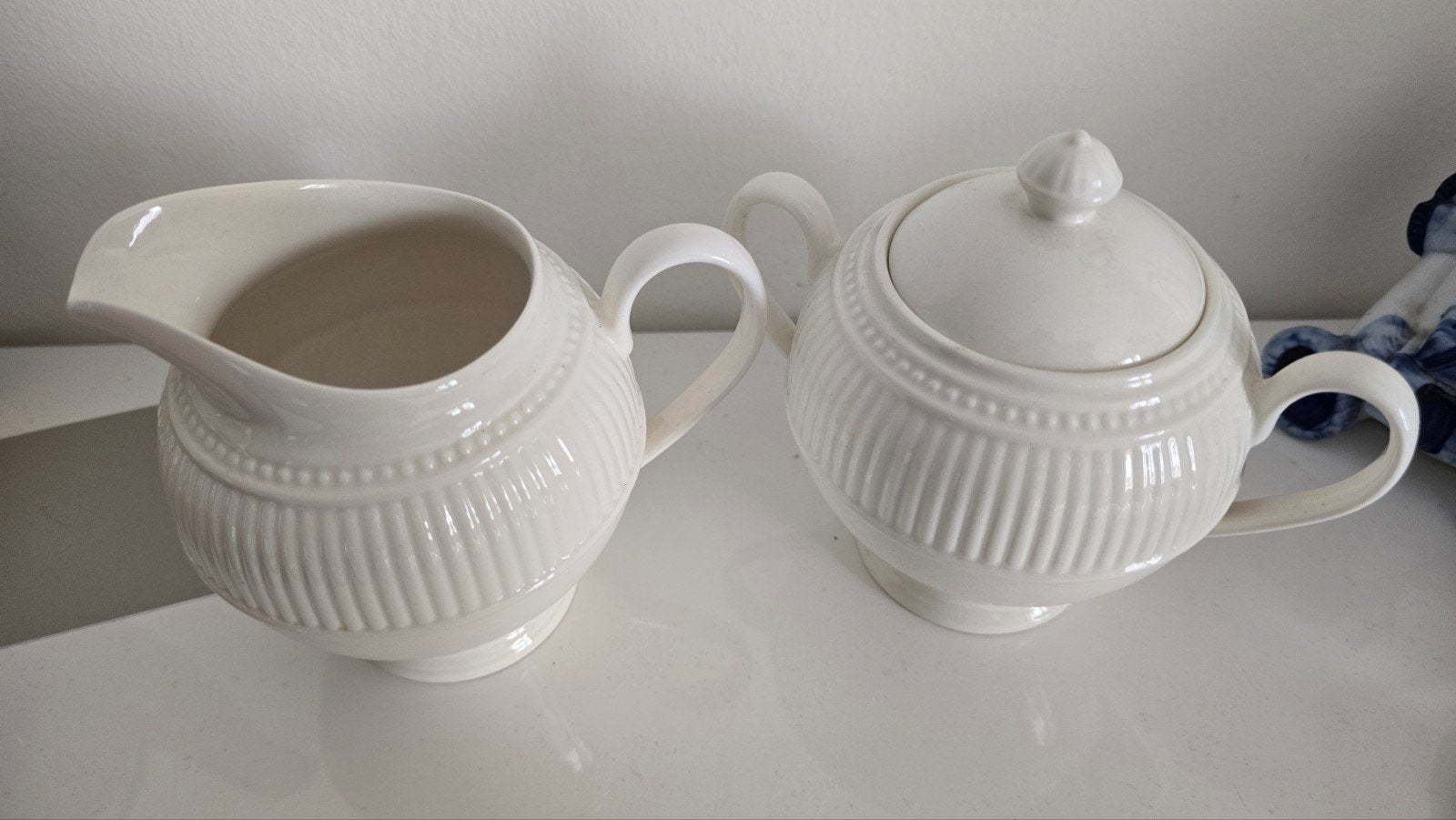 Wedgwood Windsor Melkkan en Suikerpot - Zo goed als nieuw, Huis en Inrichting, Ophalen, Klassiek, Overige typen, Zo goed als nieuw
