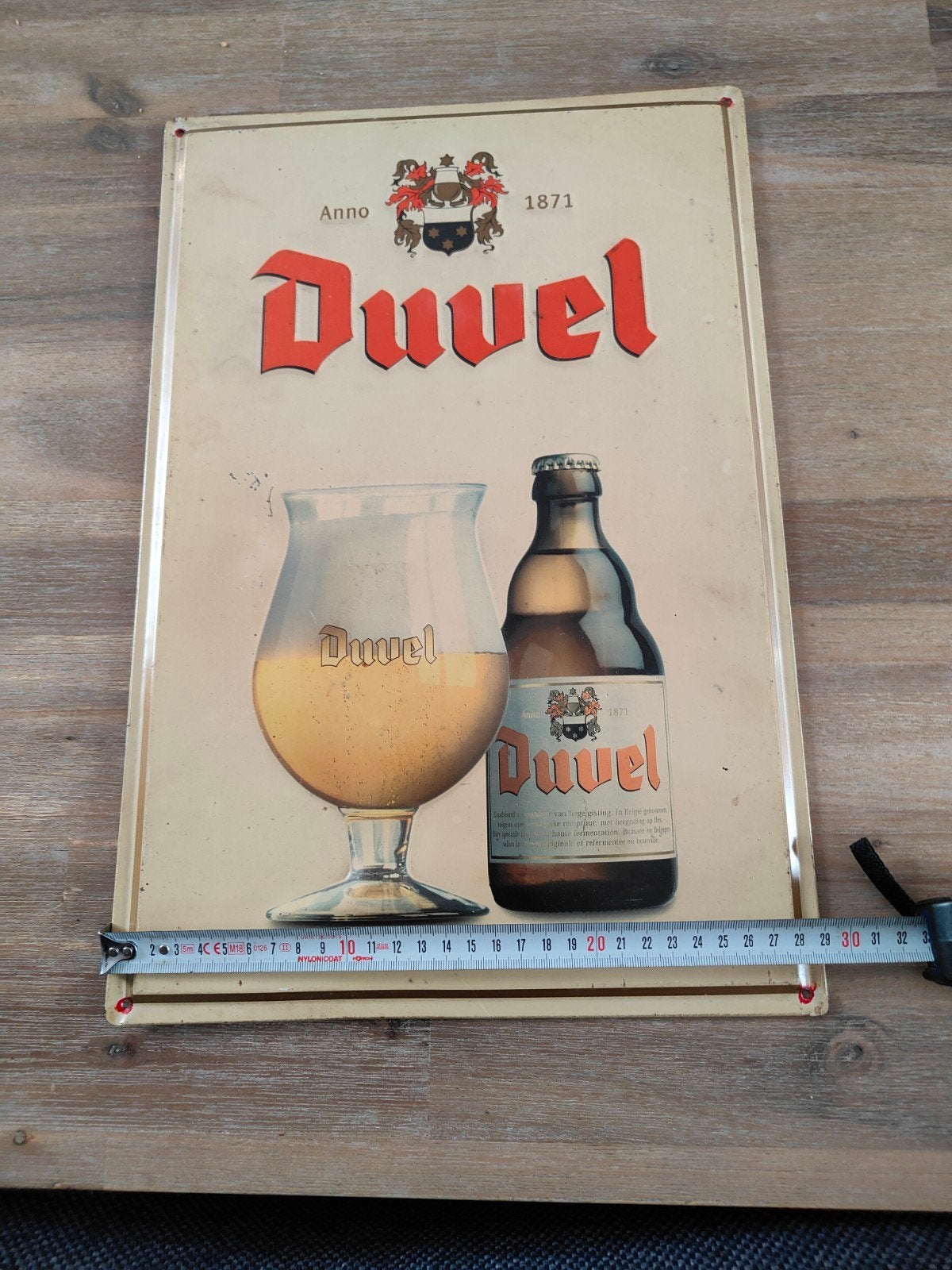 Duvel reclamebord - Anno 1871, Ophalen of Verzenden