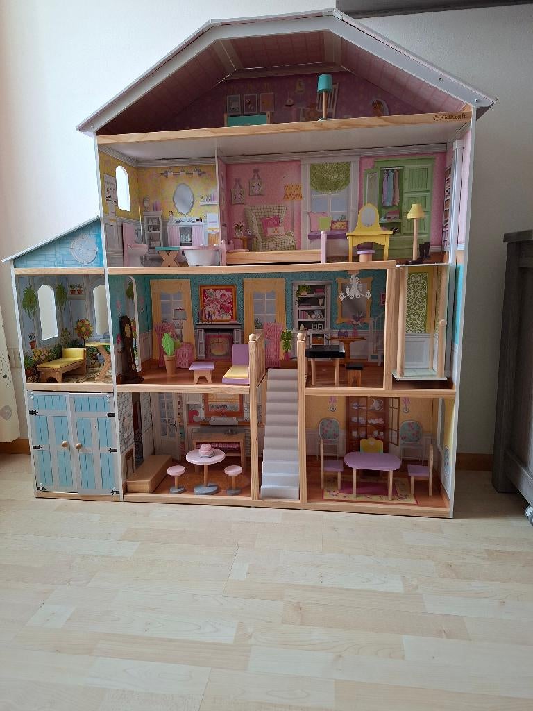 Kidkraft Grand View Mansion Poppenhuis - Groot en Compleet, Ophalen, Zo goed als nieuw, Poppenhuis