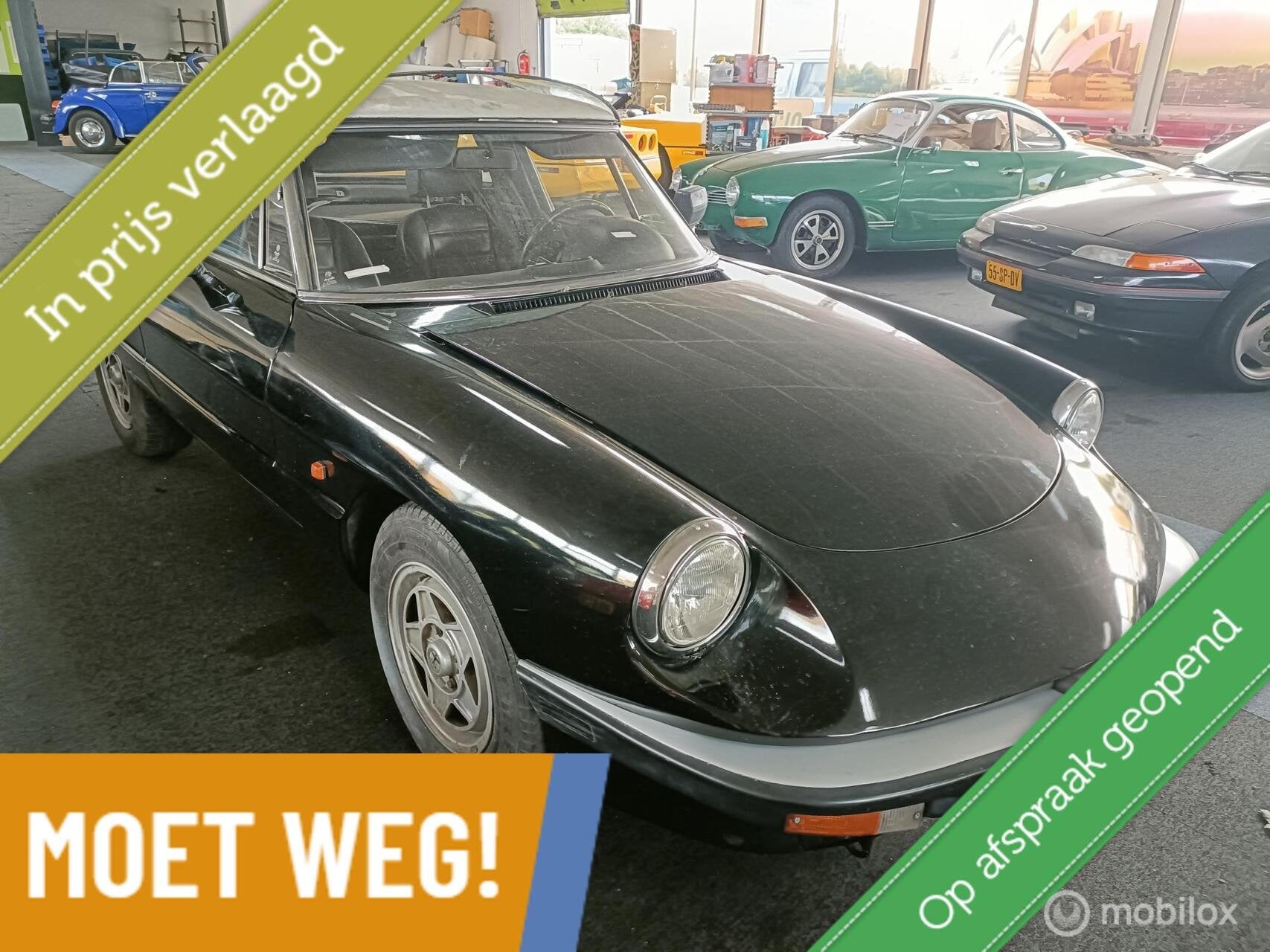Alfa Romeo Spider Serie 3 "Aerodinamica", Auto's, Achterwielaandrijving, Overige carrosserieën, 116 pk, Zwart