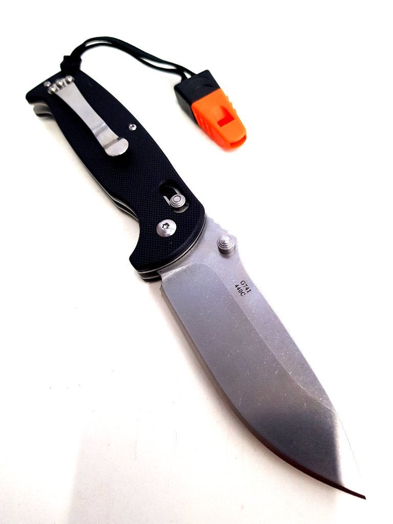 Ganzo G7412 Whistle zwart Outdoor Sport Zakmes, Verzenden, Nieuw