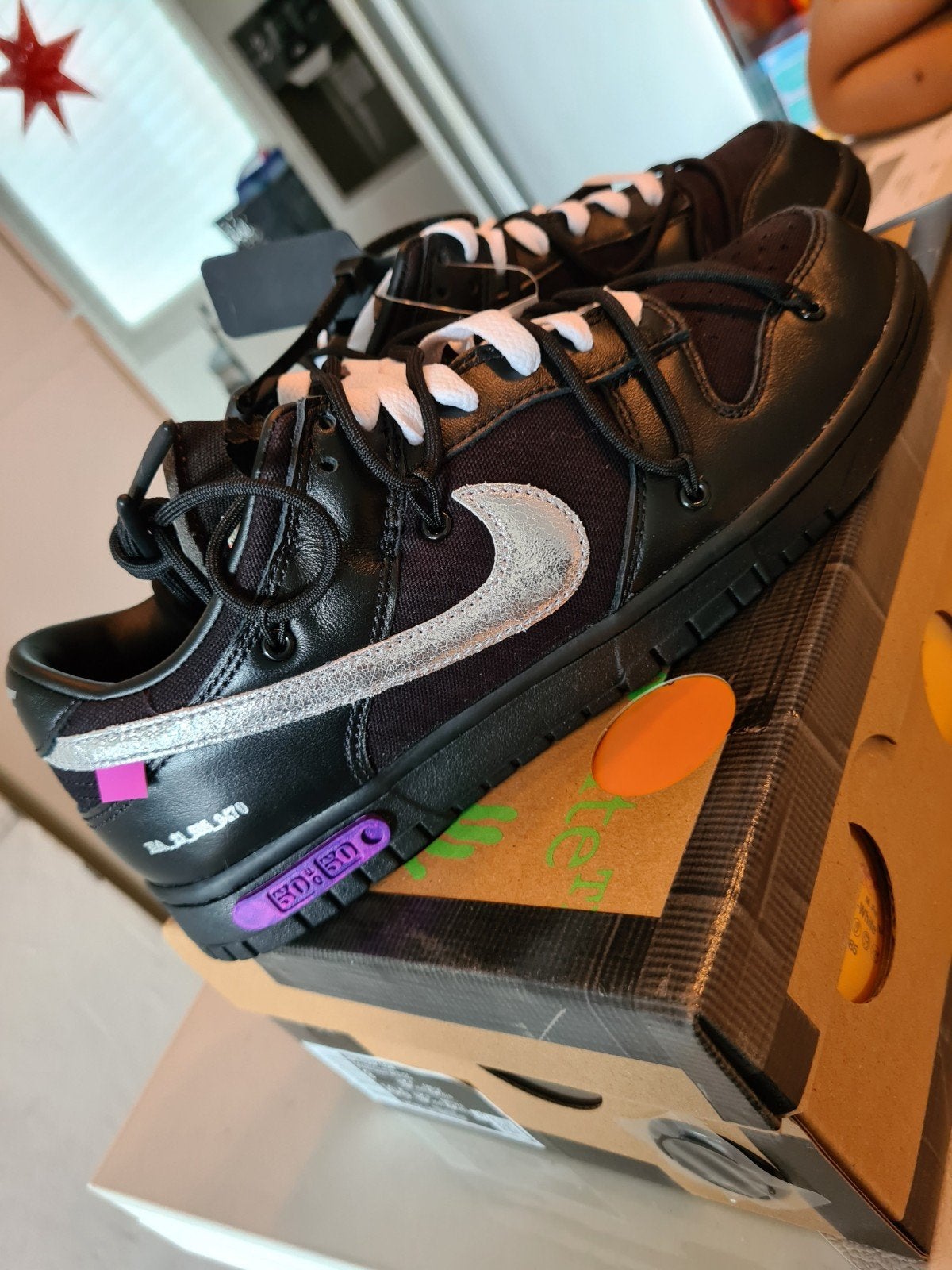 Nike Dunk Off-White Lot 50 - 42.5 - evt ruilen pokemon, Zwart, Nike, Nieuw, Ophalen of Verzenden