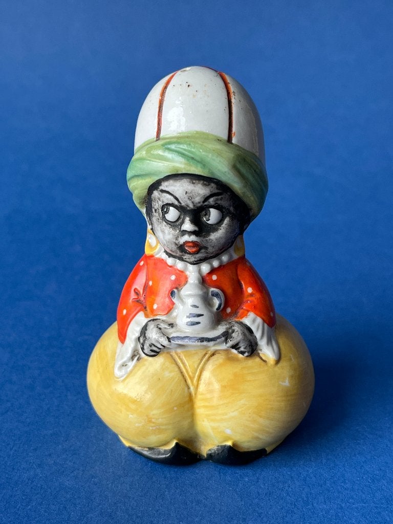 Art deco googly eyes porseleinen beeldje, strooier, Ophalen of Verzenden