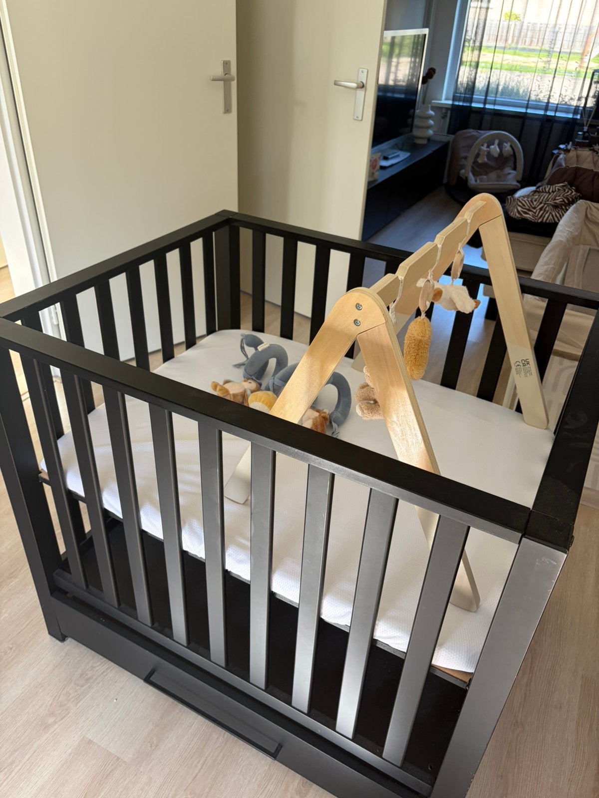 Zwarte box met lade, Kinderen en Baby's, Ophalen, Gebruikt, Rechthoekig, Lade