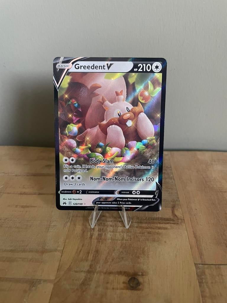 Pokemon Crown Zenith - 120 Greedent V, Ophalen of Verzenden, Zo goed als nieuw