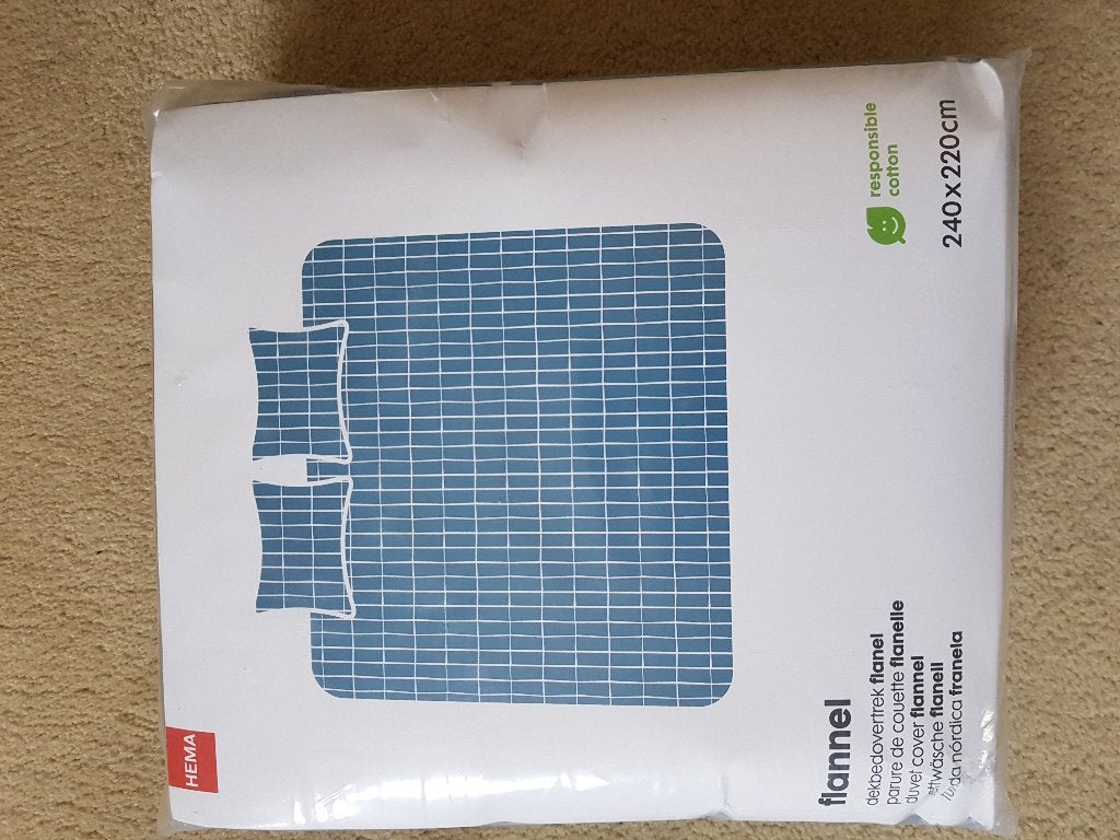 Dekbedovertrek flanel HEMA en hoeslaken, Dekbedovertrek, Katoen, Nieuw, HEMA