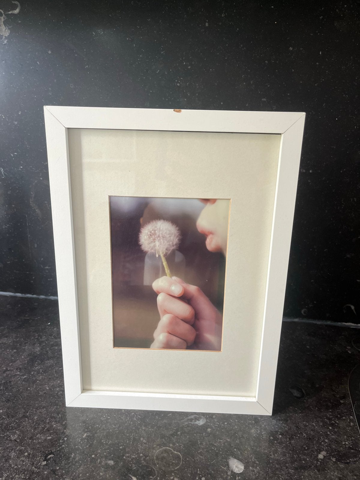 Witte fotolijst met passe-partout, Ophalen, Gebruikt, Fotolijst, Met glas
