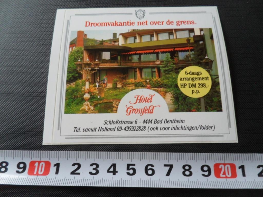 sticker Duitsland Bad Bentheim Hotel GROSSFELD GJ076, Ophalen, Zo goed als nieuw