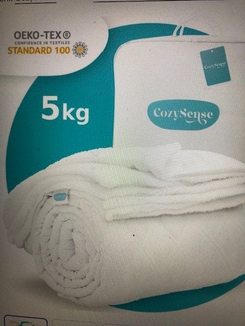 Verzwaringsdeken 5 kg (140x200) met wasbare hoes, Huis en Inrichting, Ophalen, Eenpersoons, Bamboe, Wit