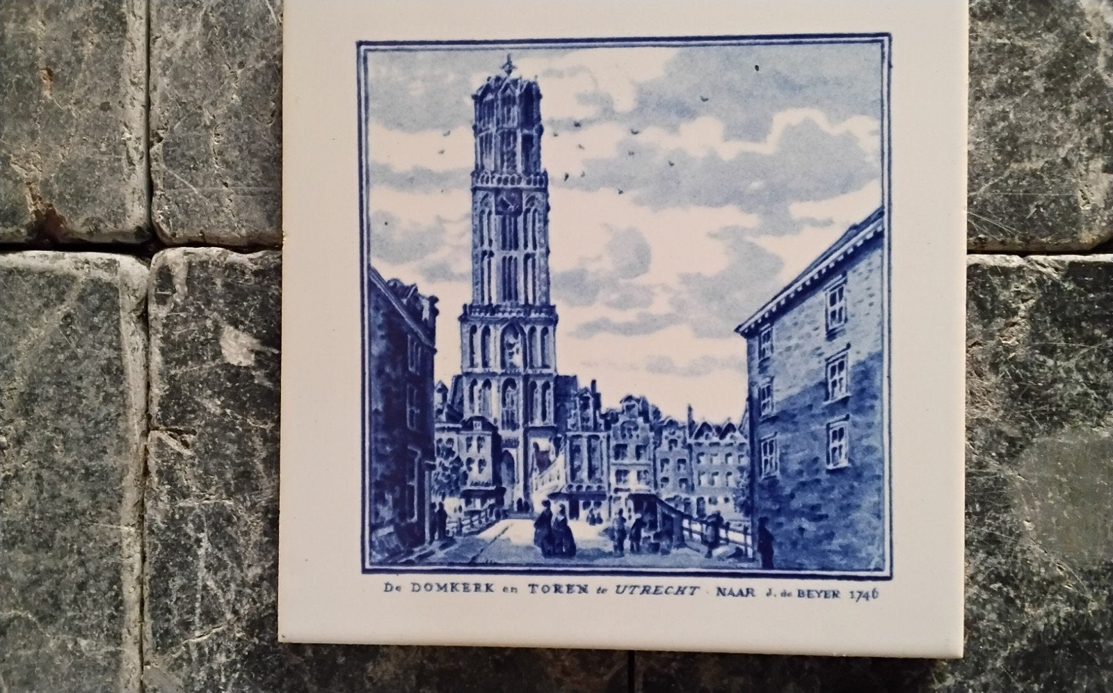Tegel met Domtoren Utrecht, 13x13 cm, Handwerk Westraven, Ophalen