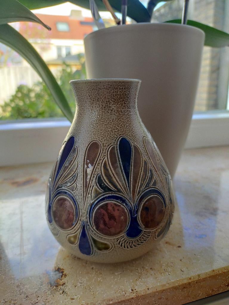Vaas, Ophalen, Blauw, Aardewerk of Porselein, Zo goed als nieuw