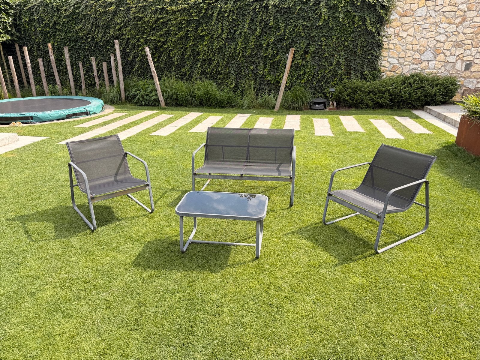 (GRATIS) Moderne Loungeset, Ophalen, 4 zitplaatsen, Gebruikt, Aluminium