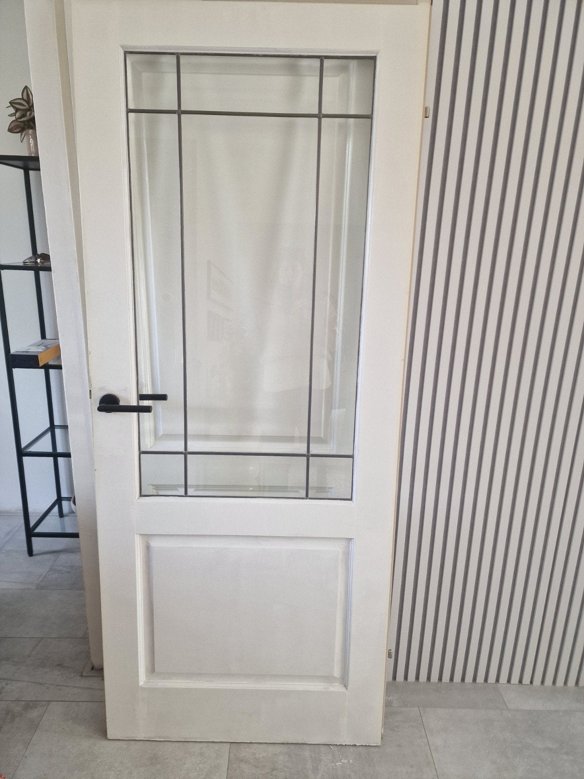glas in lood opdekdeur, Doe-het-zelf en Verbouw, Ophalen, Glas, Binnendeur, 200 tot 215 cm