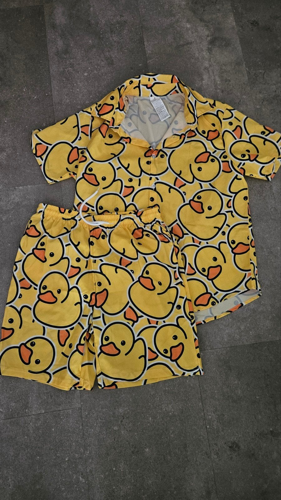 Leuke Gele Eendjes Pyjama Set - Shirt & Broekje, Ophalen of Verzenden, Nieuw, Maat 46 (S) of kleiner, Eend