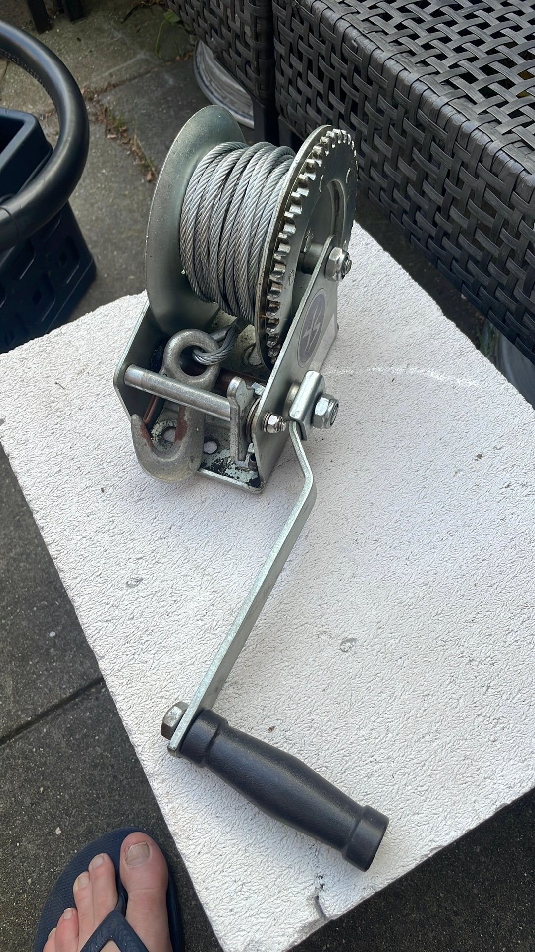 Handliet met RVS kabel, Ophalen of Verzenden, Zo goed als nieuw, Handmatig