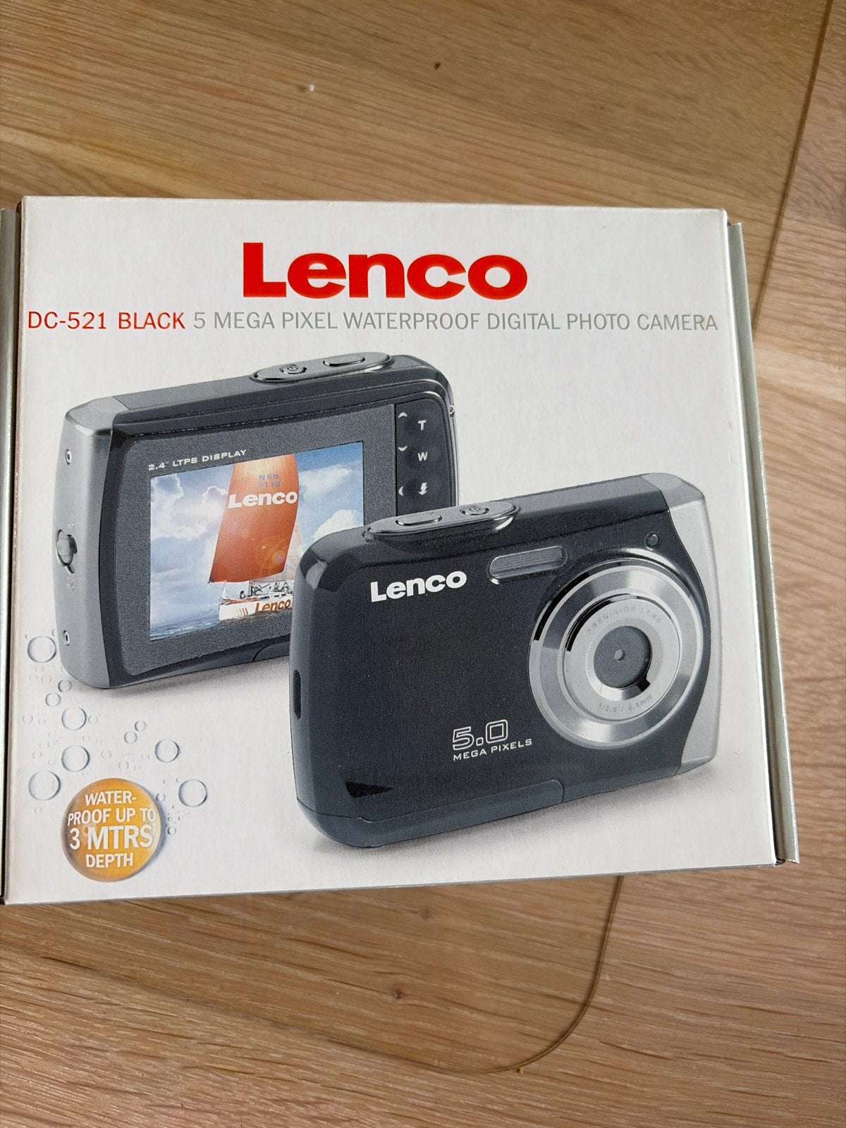 Lenco DC-521 Zwarte 5MP Waterdichte Digitale Camera, Ingebouwde flitser, Handleiding, Verzenden, Nieuw