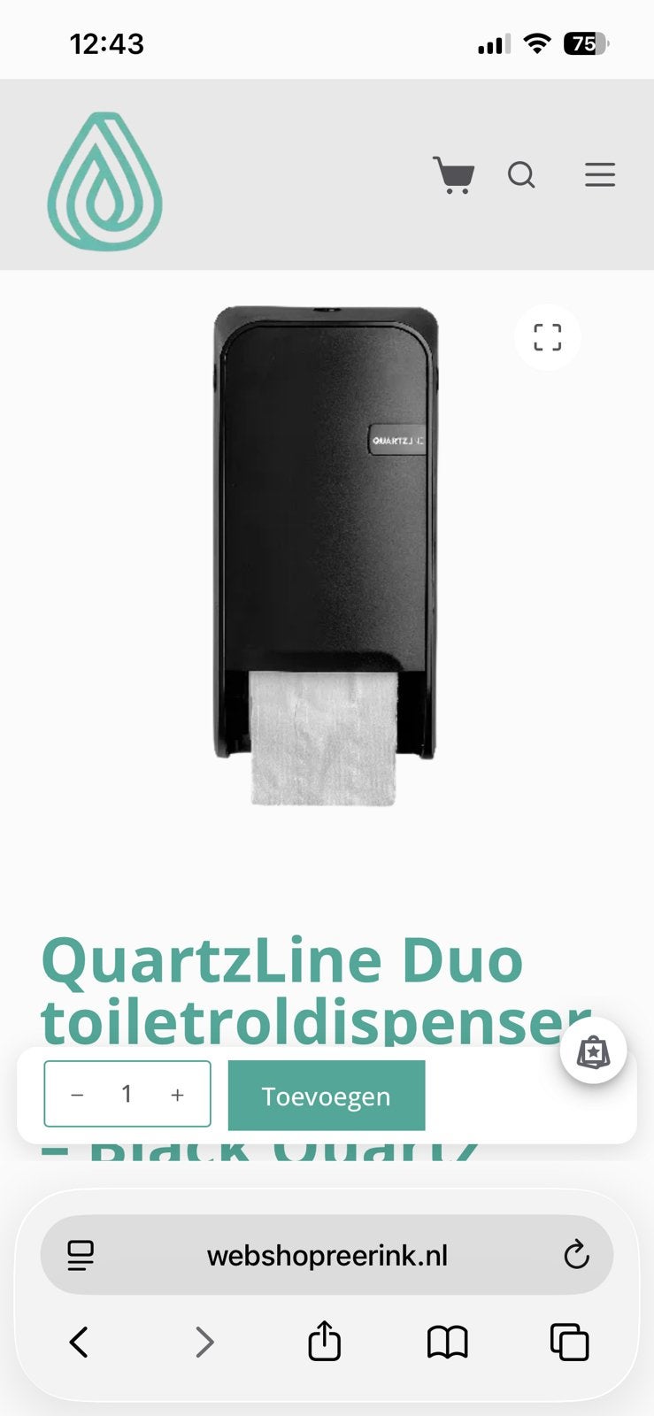 quartzline toiletrolhouder zwart, Toilet-accessoire, Nieuw, Ophalen of Verzenden, Overige merken