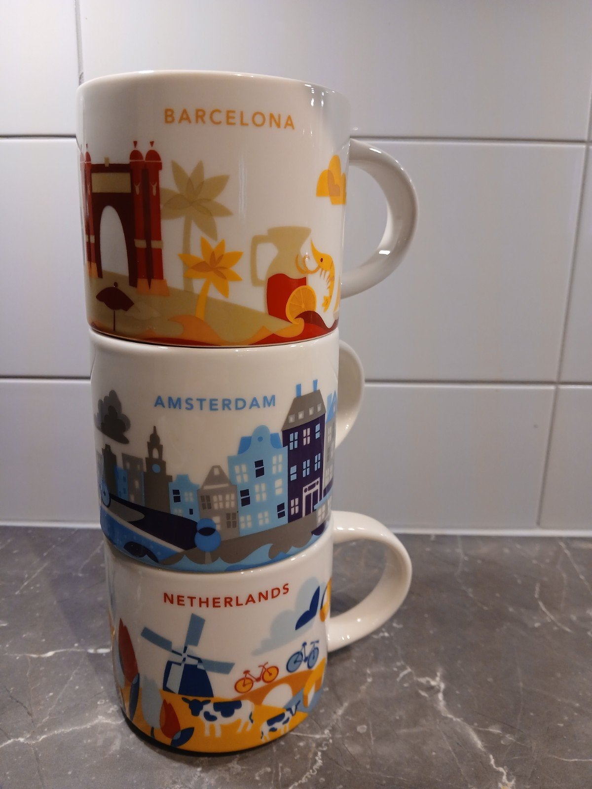 Starbucks You Are Here Collection Mokken, Keramiek, Zo goed als nieuw, Starbucks, Modern