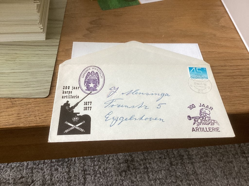 No3249 Veldpost 300 jaar artillerie gelopen 30-7-1977 Nederl, Verzenden, Onbeschreven, Nederland