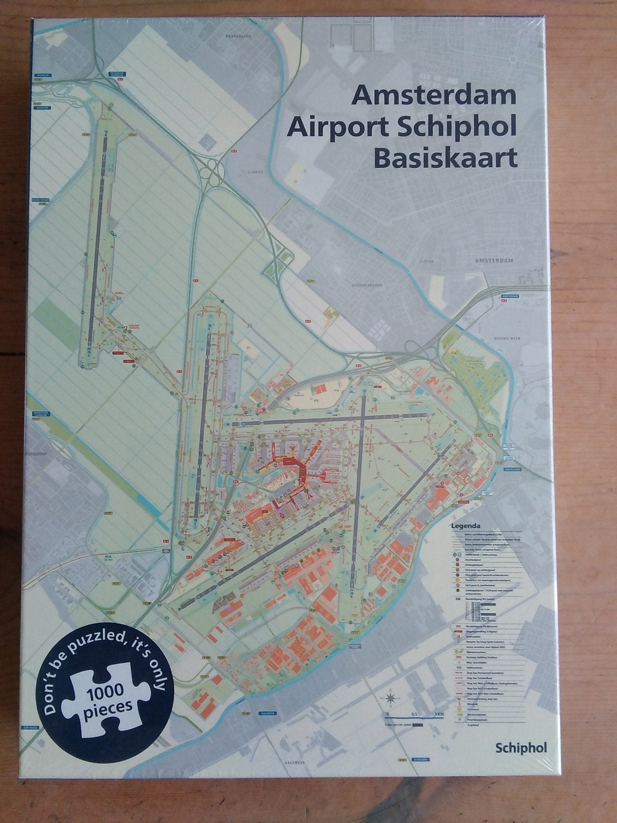 Amsterdam Airport Schiphol Basiskaart puzzel 2024, Verzenden, 500 t/m 1500 stukjes, Nieuw